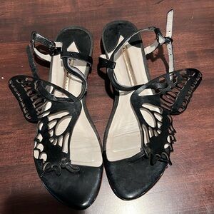 Sophia Webster butterfly sandal black patent size 7